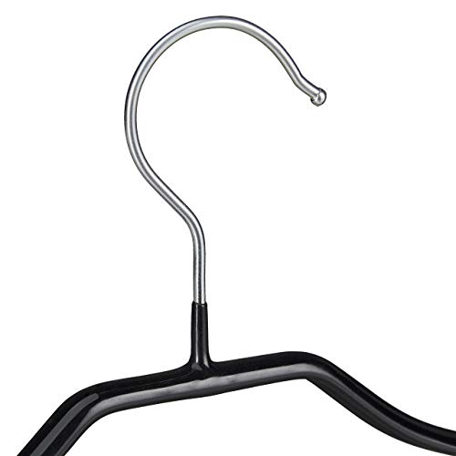 Relaxdays Rutschfeste Kleiderbügel, 30er Set, Hemdenbügel, Blusenbügel mit Gummiummantelung, Metall, 42 cm, schwarz