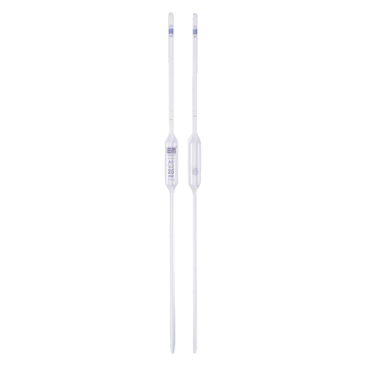 Hirschmann AR-Glas Vollpipette, Klasse AS, Blau Graduiert, 100 ml Kapazität, 0,08 ml Toleranz, 600 mm Länge