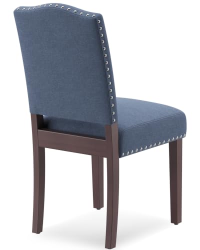Image of Upholstered Dining Chairs Set of 2 with Thickened Seat Cushion