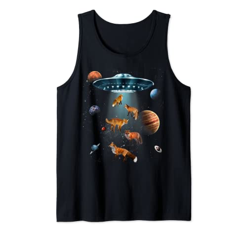 Galaxy Fox Space UFO Alien Stars Funny Wild Animal Red foxs Tank Top Cover