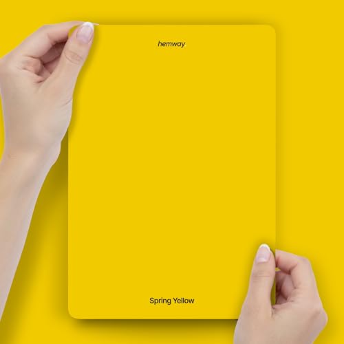Hemway Spring Yellow Peel & Stick Sample Chalk Paint | A5 Accurate Colour Swatch, Mess-Free Alternative to Paint Tester Pots, Easy To Use, Eco-friendly, for Interior Furniture & Walls