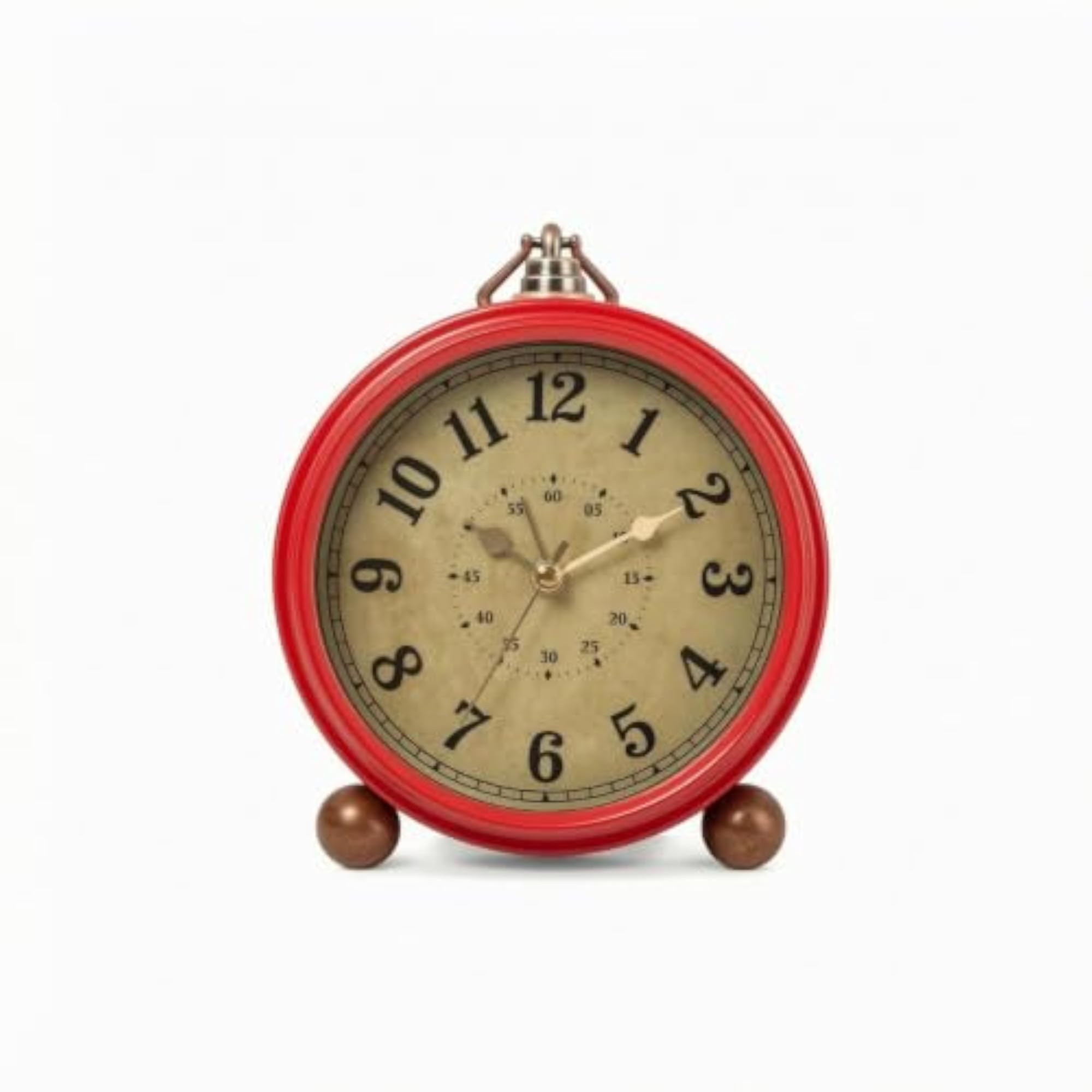 Vintage Metal Alarm Clock with Handle