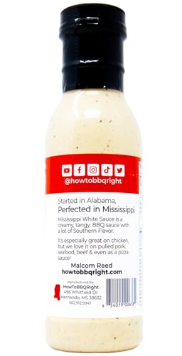Mississippi White Sauce for Beef, Pork, Chicken | Championship Grill and BBQ Sauce | 12 Ounces