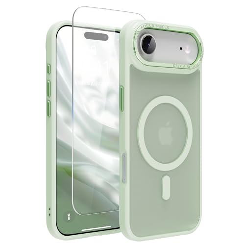 Image of Magnetic for iPhone 17 Air Phone Case, [Compatible with MagSafe], Screen Protector X1, [Military Grade Drop Protection],Matte Finish,Slim,Shockproof,Protective (Matcha Green, iPhone 17 air)