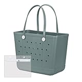 Juyeesm X Large Beach Bag, Oversized Rubber Beach Bag, Washable Open Tote Bag Durable Tote Travel Bags for Outdoor Sport