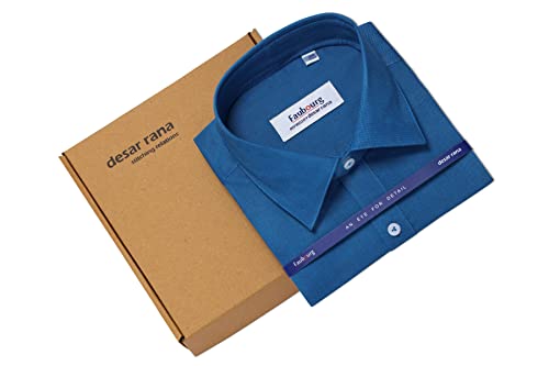 Image of Faubourg Cotton Blend 5377-5382 Men's Solid Plain Full Long Sleeve Slim Fit Formal Shirt