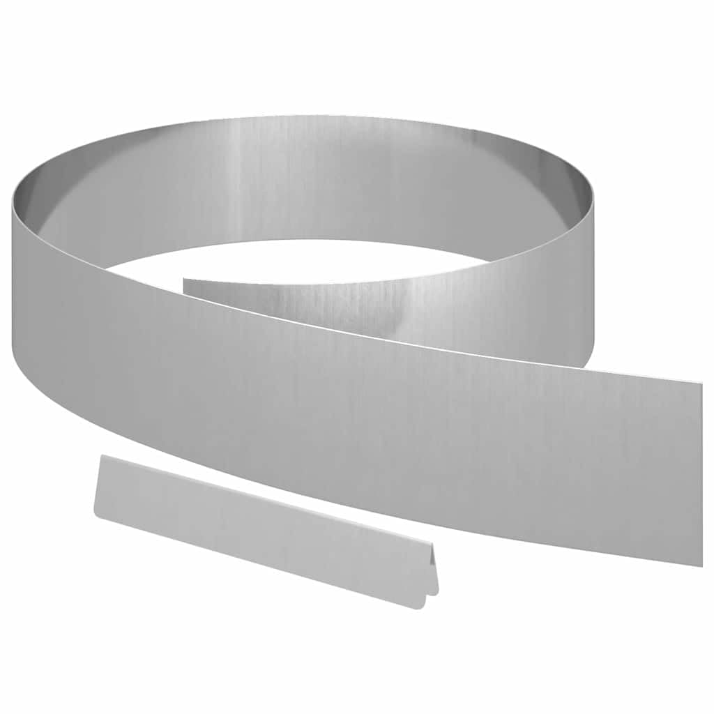 EBZFASO Steel Lawn Edging, Steel Edging Border 10-20cm Heights(Galvanised Steel,450x15cm)