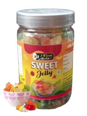 J J Crunch N Munch Sweet Jelly Candy Pack of 2 (350g Each) | Flavoured Sugar Jelly | Sugar Coated Fruit Candy | Soft & Chewy Sweets | Kids Favorite Treat | Jar Pack 1