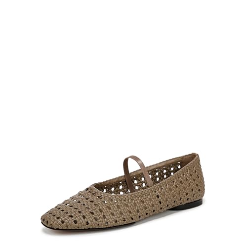 Vince Womens Vivian Ballet Flat Sandshell Weave Leather 11 M