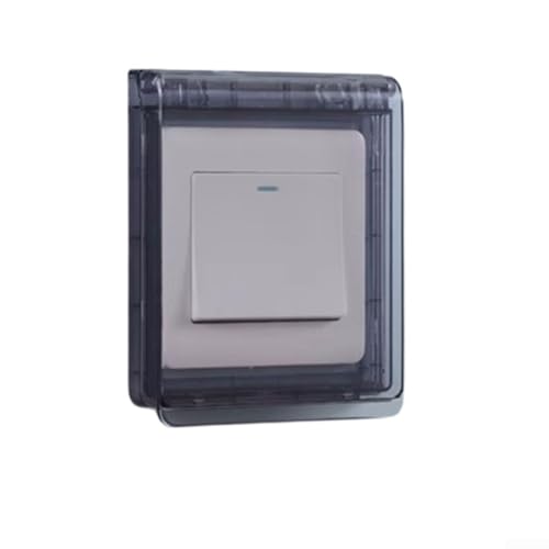 Cubierta Protectora de Enchufe, 6 Piezas 86 Tipo 9 × 9 cm Cubierta de Interruptor Impermeable Ultra Delgada(Black)