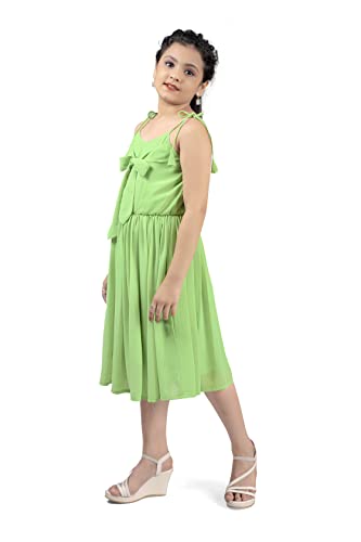 Image of Fashion Dream Girl's Calf Length Tie-Up Dresses (Pista 3-4 Year)