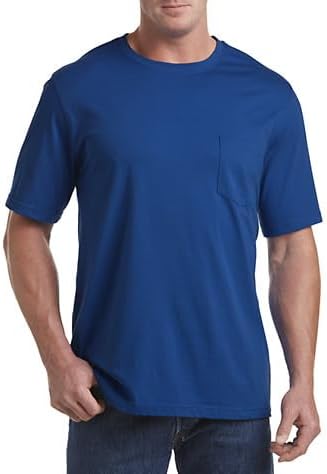 Harbor Bay by DXL Men's Big and Tall Moisture-Wicking Pocket T-Shirt Nautical Blue 4XLT
