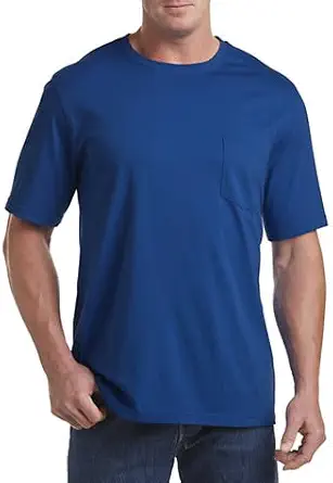 Harbor Bay by DXL Men's Big and Tall Moisture-Wicking Pocket T-Shirt Nautical Blue 4XLT