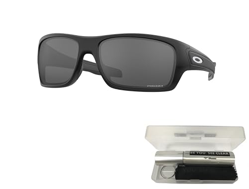 Oakley OO9263 Sunglasses Bundle: OO 9263 926342 Turbine Matte Black Prizm Blac and Eyewear Cleaning Kit2