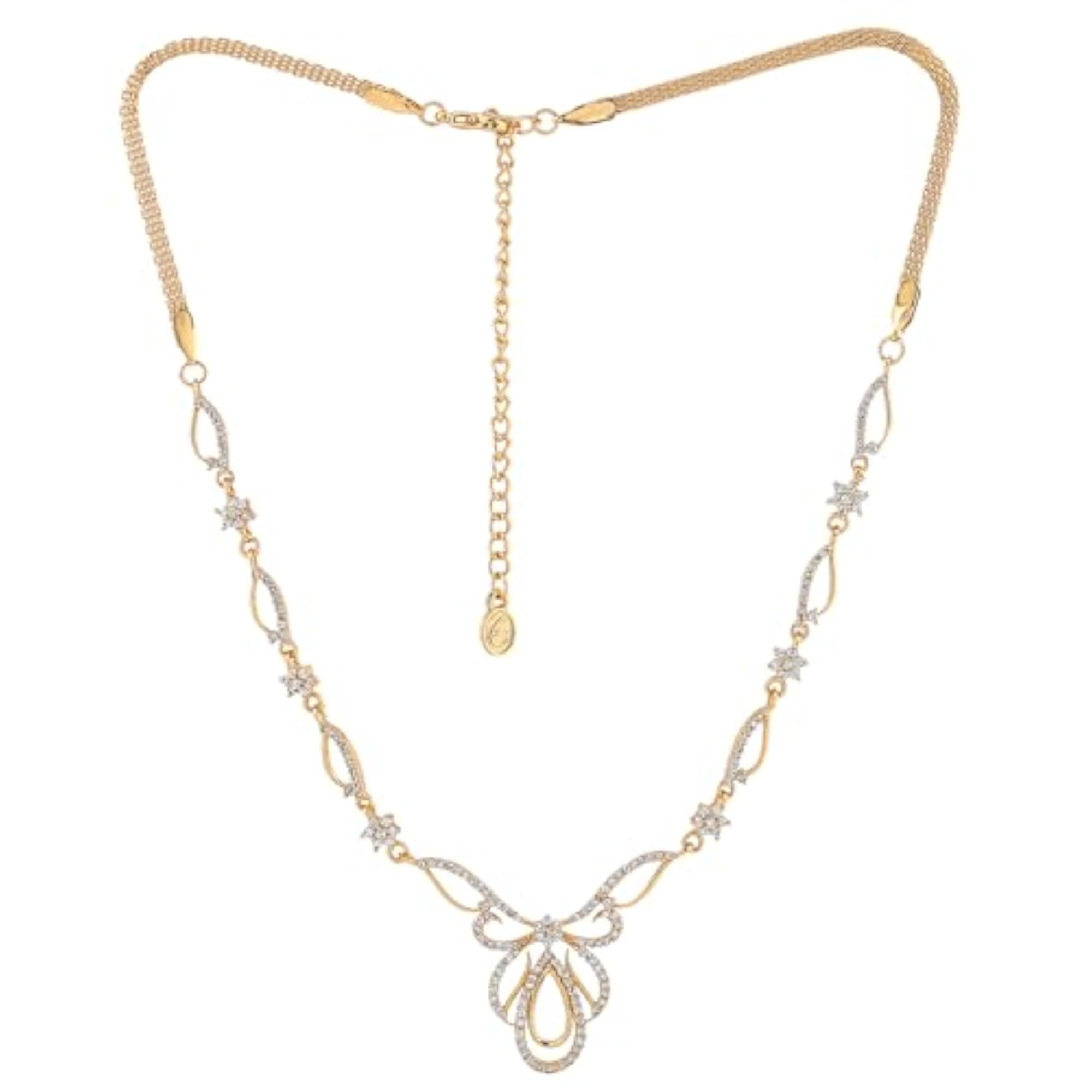 Plated Bridal Necklace Set with Earrings
