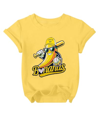 Baseball Shirts for Toddler Girl Boy Baseball Player T Shirt Game Day Sports Fan Short Sleeve Tee Top A-Yellow