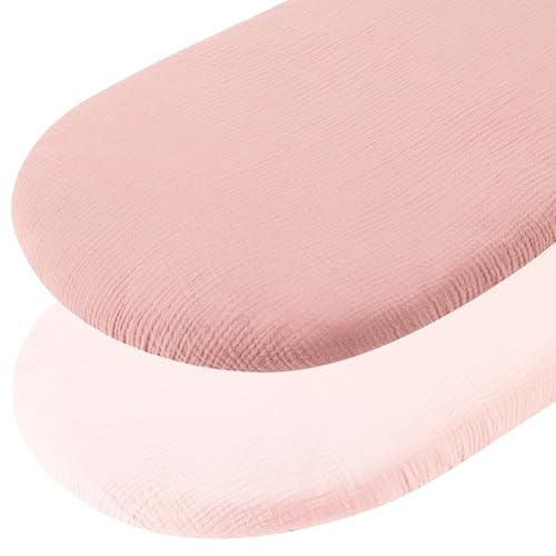 2pcs Drap Housse pour Couffin, Nacelle, Berceau et Cododo - 70x35cm Matelas Bébé