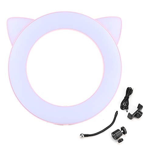 Sunicon LED Light Soft Makeup Fill Lamp with Phone Clip Holder for Photography White Deer Pink Cat Brown Bear (Pink Cat)