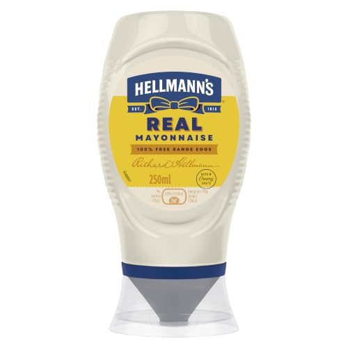 Hellmanns Real Mayonnaise mayo made with 100% free-range eggs perfect for sandwiches 250 ml
