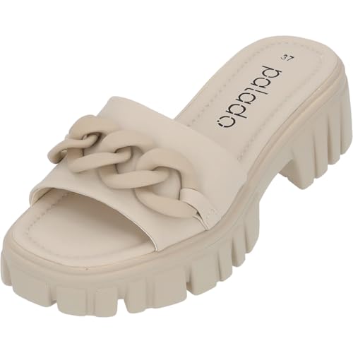 Palado Damen Plateau Pantoletten Quinn - bequeme Sommerschuhe - modische...