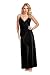 iCollection Women's Long Lace Trimmed Satin Gown