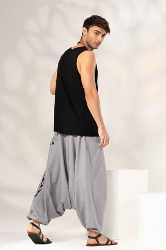 Image of The Veshti Company Printed Harem Pants for Men's Cotton Hippie Style Baggy Boho Yoga Pajama Pant with Pocket