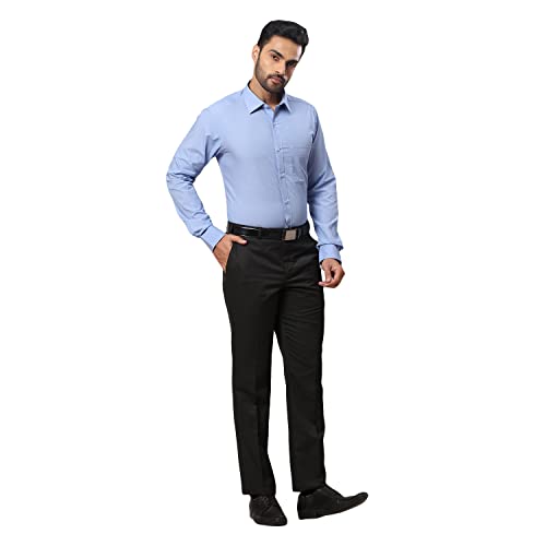 Image of Raymond Men's Pure Cotton Fil-A-Fil Pattern Slim Fit Semi Cutaway Collar Full Sleeve Formal Shirt
