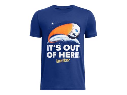 Under Armour Boys Out of Here Baseball Short Sleeve Shirt - Super-Soft Cotton Blend Comfort