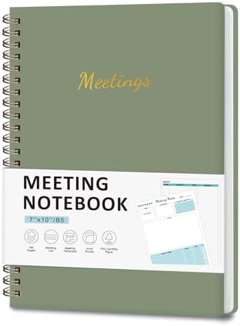 Meeting Notebook for Work Organization, Work Planner Notebook wit...