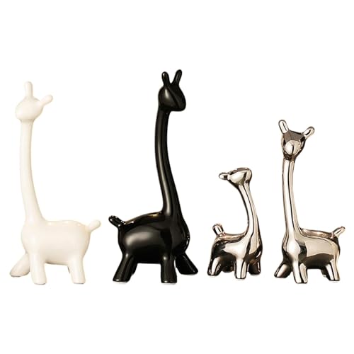 Sculpture de Girafe en céramique pour table de nuit et salon moderne, lot décoratif de 4