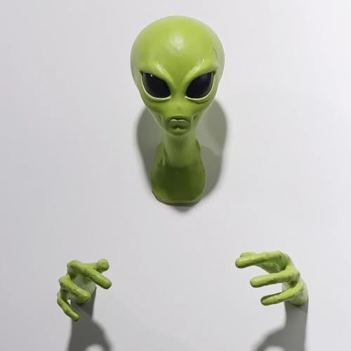 Ovni extraterrestre vert statue murale à offrir aux passionnés d'espace