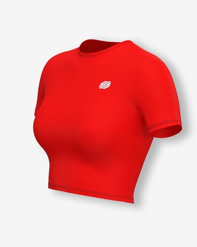 Image of Sfytt Women Gym Crop Top Athletic Yoga Short Sleeve Fitness Tight Tee Outdoor Workout Cropped Tank Tops