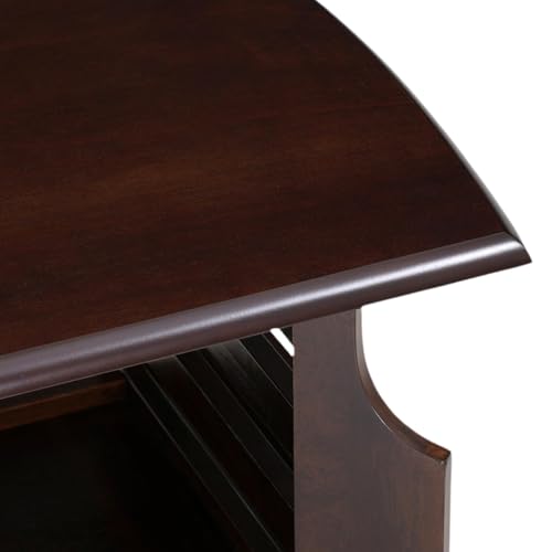 Image of Royaloak Muar Malaysian Wooden Coffee Table | Natural Finish | Elegant Beveled Top Design | Sturdy Wooden Legs| Solid Wood Veneer Top | Bottom Shelf | Coffee Table for Living Room | Coffee Table