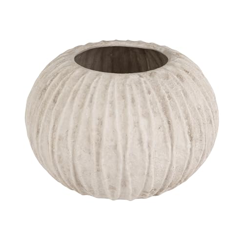 Bloomingville Textured Composite Resin Planter/Vase, Antique White