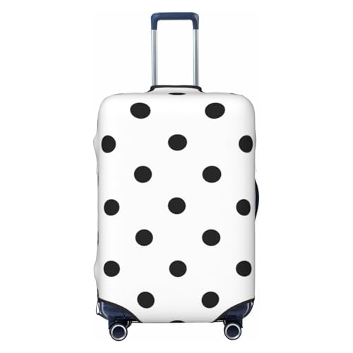 Luggage Cover Protector Suitcase Cover - High Elasticity Black Polka Dots White Suitcase Cover for Luggage