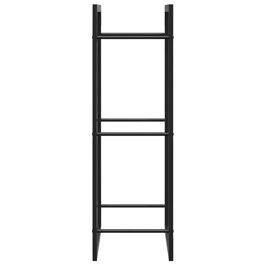 Étagère à bûches de chauffage - Noir mat - 50 x 28 x 94 cm