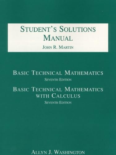 Amazon.com: Students Solutions Manual/Basic Technical Mathematics ...