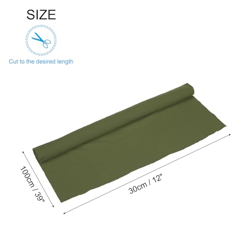 Image of MECCANIXITY 39 inch Elastic Cuffs Ribbed Trims Cotton Fabric Knit Rib Stretch Tape Cuff Sleeve Waistband for Sewing, 12 inch Wide Army Green