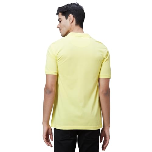 Image of Park Avenue Slim Fit Pure Cotton Print Pattern Polo Neck Casual T-Shirt