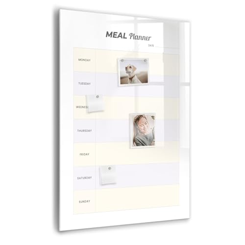 Tableau en verre magnétique pour organiser les repas de famille et structurer votre maison