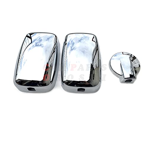 いすゞ 標準キャブ用 H2.5?H11.4 NEW エルフ H7.5?H12.5 マツダ タイタン メッキ ミラー カバー 複合曲面サイドミラー 車 NEWエルフ タイタン メッキ パーツ NEWエルフ タイタン 外装 トラックメッキ (140Φアンダーミ