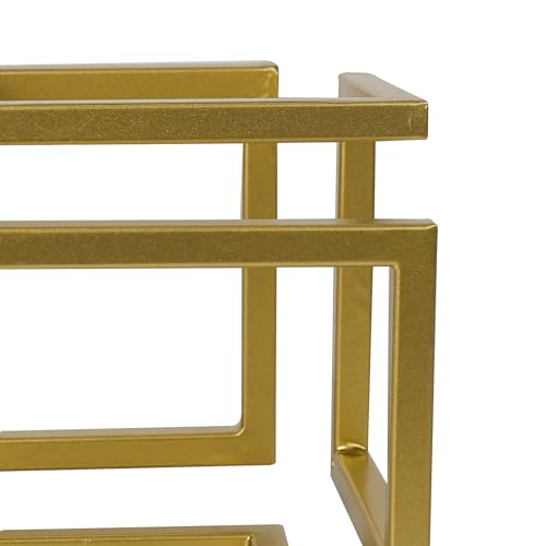 Escultura Geométrica Cubo Dorado Decorativo en Metal miniatura 3