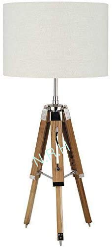 Natural Lifestyle Wood Tripod Table Lamp Base, (Without Shade)