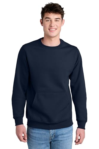 Port & Co Core Fleece Crewneck Pocket Sweatshirt-PC78PKT