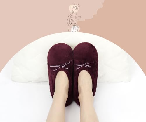 Image of Keyela Women's Ballerina Slippers,Non-Slip Bedroom Slippers Socks | Soft fuzzy slipper socks for ladies Indoor home slippers Cozy sock slippers Ballet Slippers