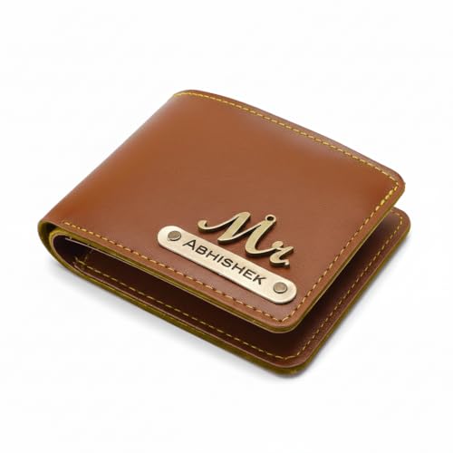 Image of Customised Men's Wallet | Personalised Name Printed | Vegan Faux Leather Slim Wallet for Men | Gift for Husband & Boyfriend