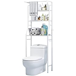 Estanteria Molger Wc MAGIC SELECT Estantería de Baño sobre Inodoro | Estante de Almacenamiento Impermeable | Estante Organizador Multiusos | Ahorra Espacio con 3 Baldas | Patas Ajustables en Altura