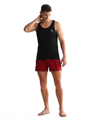Image of U.S. Polo ASSN. Mens OEV05 Solid Cotton Vest - Pack of 2