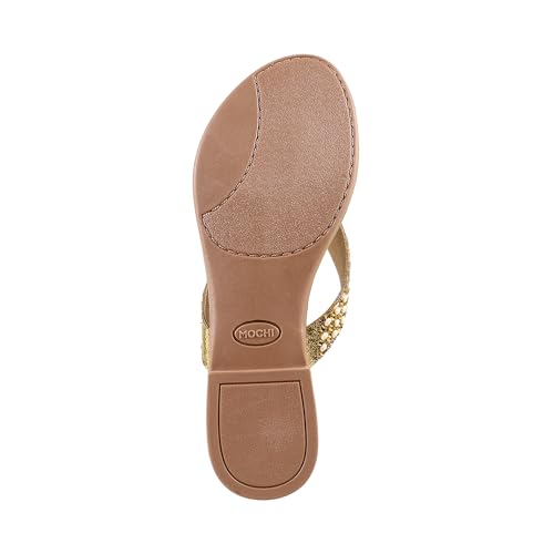 Image of Mochi Women Flat Beaded Ethnic Chappal
