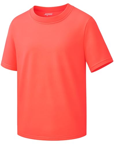 Image of Boys Shirts Athletic Dry Fit Neon T Shirts Short Sleeve Kids Youth Moisture Wicking Quick Dry Sports Training Performance Tee